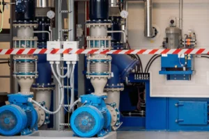 A system consisting of pneumatic solenoid valves and other components